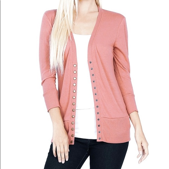 Zenana Outfitters Sweaters - Pink Cardigan